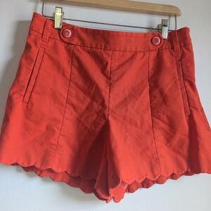 Cartonnier High Waist Orange Scalloped Shorts